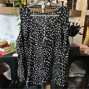 Simply Be Black and White Star Relaxed Tank Top